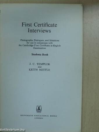 First Certificate Interviews - Students Book