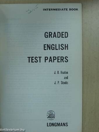 Graded English Test Papers - Intermediate Book