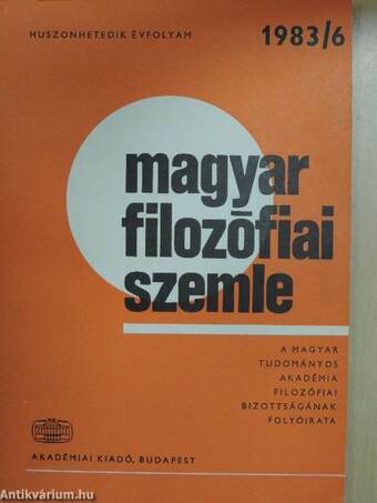 Magyar Filozófiai Szemle 1983/6.