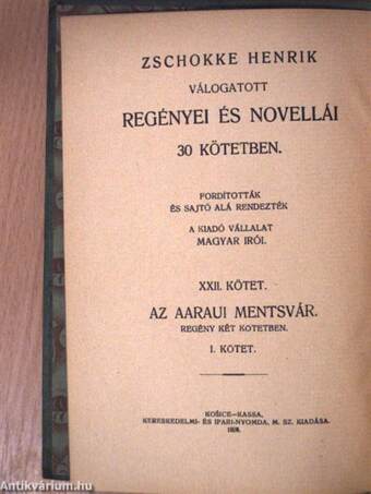 "20 kötet a H. Zschokke válogatott regényei és novellái sorozatból (nem teljes sorozat)"