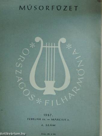 Országos Filharmónia Műsorfüzet 1957/4.