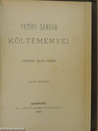 Petőfi Sándor költeményei 1-4.