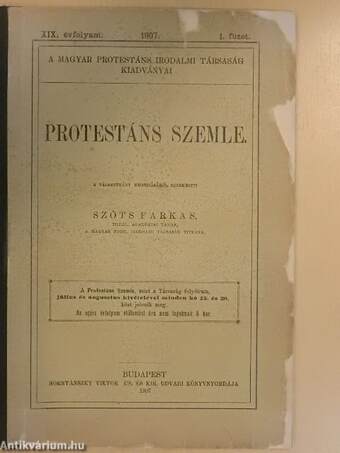 Protestáns Szemle 1907. január-december