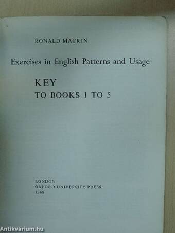 Exercises in English Patterns and Usage