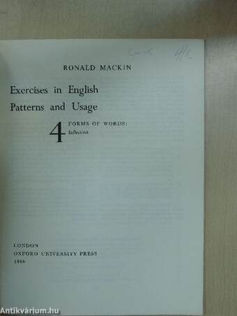 Exercises in English Patterns and Usage 4.