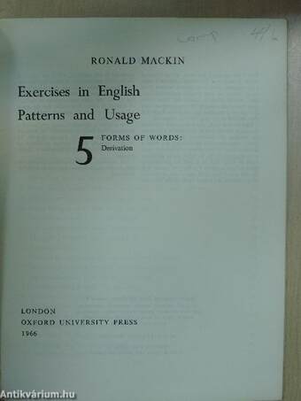 Exercises in English Patterns and Usage 5.