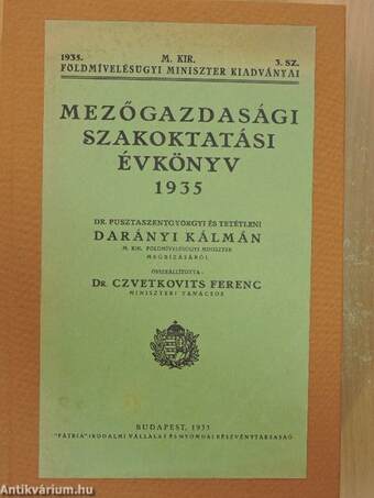 Mezőgazdasági szakoktatási évkönyv 1935