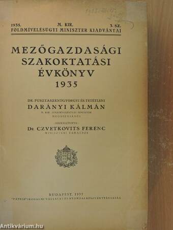 Mezőgazdasági szakoktatási évkönyv 1935