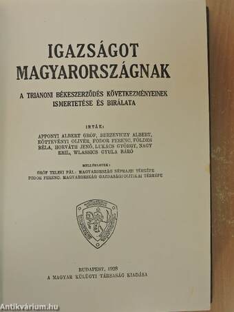 Igazságot Magyarországnak (Tiltólistás kötet)