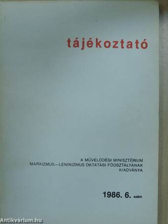Tájékoztató 1986/6.