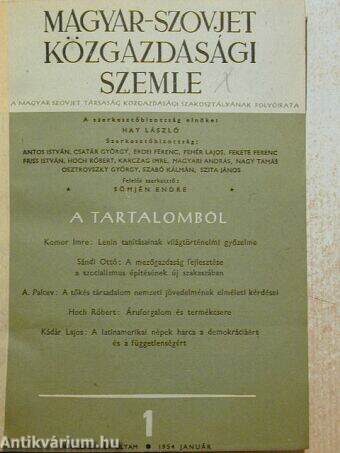 Magyar-Szovjet Közgazdasági Szemle 1954. január-szeptember (Nem teljes évfolyam)