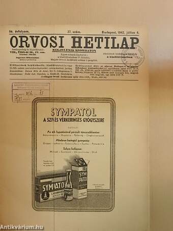 Orvosi Hetilap 1942. július-december (fél évfolyam)