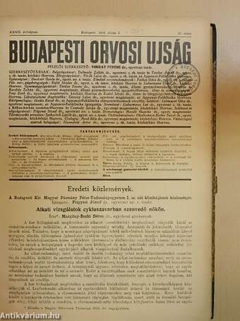 Budapesti Orvosi Ujság 1934. július-december (fél évfolyam)