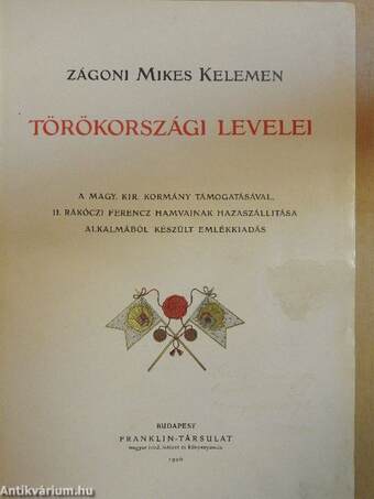 Zágoni Mikes Kelemen törökországi levelei