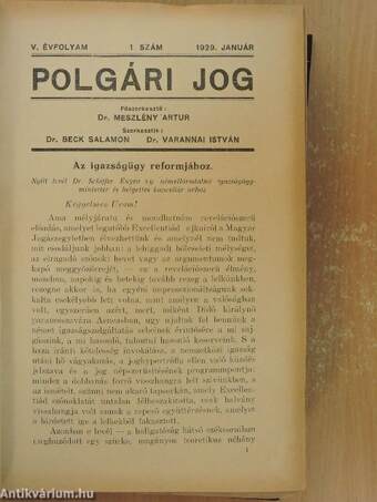 Polgári Jog 1929. január-december/Közgazdaság és Pénzügy 1929. január-december