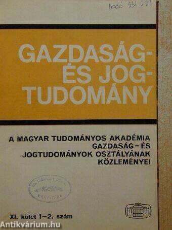 Gazdaság- és Jogtudomány 1978/1-4.