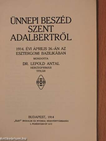 Ünnepi beszéd Szent Adalbertről