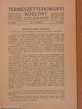 Természettudományi Közlöny 1930. november 1.