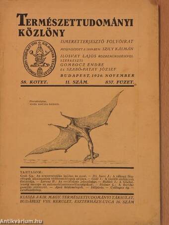 Természettudományi Közlöny 1926. november