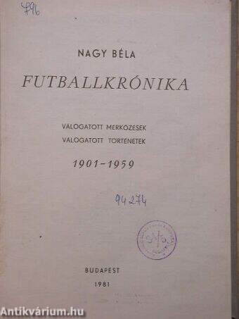 Futballkrónika 1901-1959