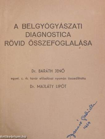 A belgyógyászati diagnostica rövid összefoglalása