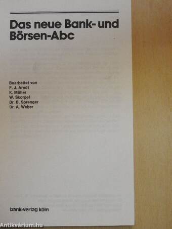 Das neue Bank- und Börsen-Abc