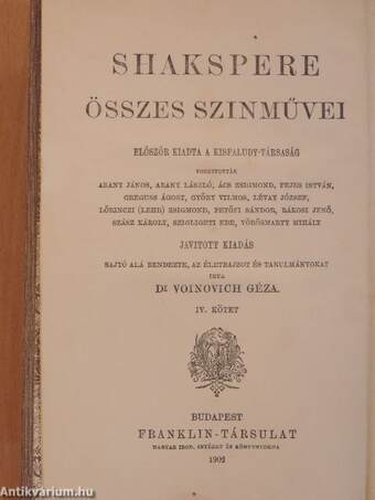 Shakspere történeti szinművei II. (töredék)