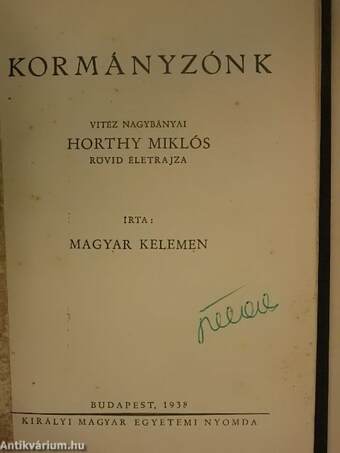 Kormányzónk (Tiltólistás kötet)