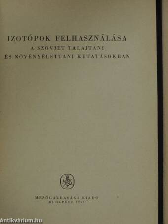 Izotópok felhasználása a szovjet talajtani és növényélettani kutatásokban