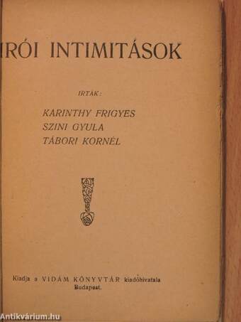 Irói intimitások