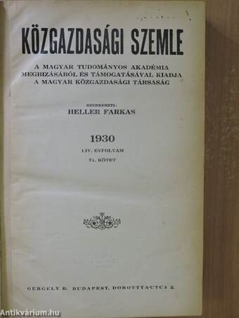 Közgazdasági Szemle 1930.