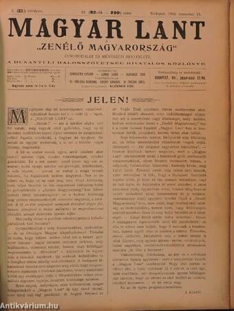 Zenélő Magyarország 1905. (nem teljes évfolyam)