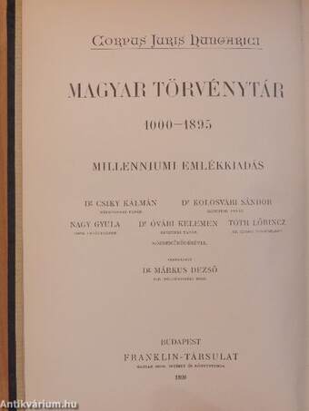 1881. évi törvényczikkek