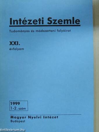 Intézeti Szemle 1999/1-2.