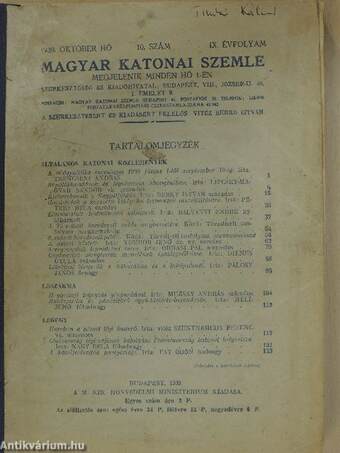 Magyar Katonai Szemle 1939. október