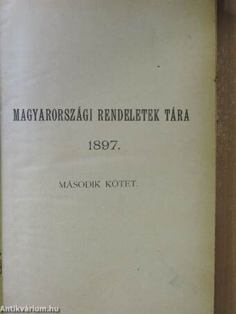 Magyarországi rendeletek tára 1897. II.