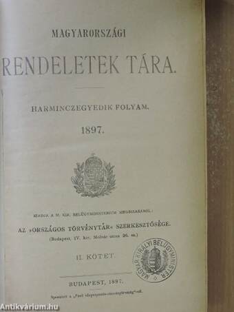 Magyarországi rendeletek tára 1897. II.
