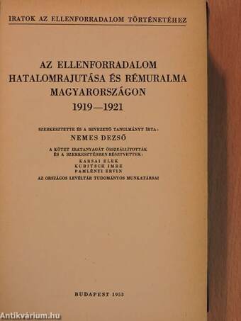 Az ellenforradalom hatalomrajutása és rémuralma Magyarországon