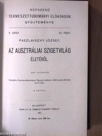 Népszerű természettudományi előadások gyüjteménye V-VIII/32-51.