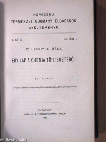 Népszerű természettudományi előadások gyüjteménye V-VIII/32-51.