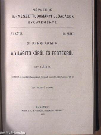 Népszerű természettudományi előadások gyüjteménye V-VIII/32-51.