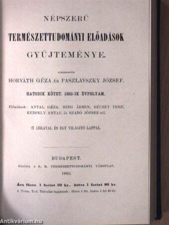 Népszerű természettudományi előadások gyüjteménye V-VIII/32-51.