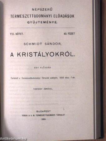 Népszerű természettudományi előadások gyüjteménye V-VIII/32-51.