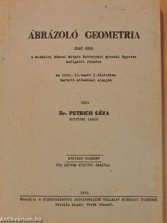 Ábrázoló geometria I.