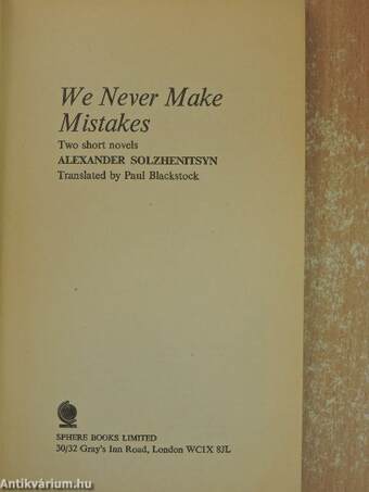 We Never Make Mistakes