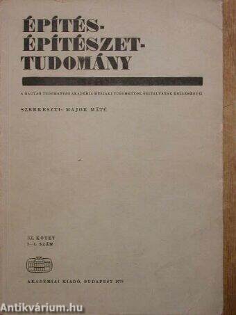 Építés-építészet-tudomány XI. kötet 3-4. szám