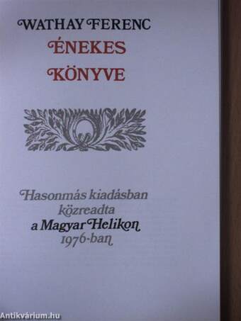 Wathay Ferenc énekes könyve II. (töredék)