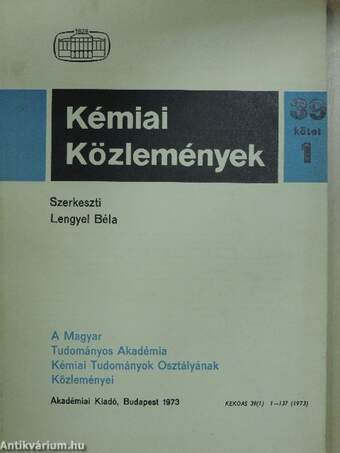 Kémiai Közlemények 1973/1.