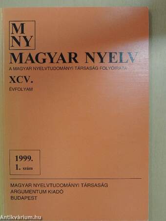 Magyar Nyelv 1999. március