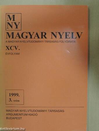 Magyar Nyelv 1999. szeptember